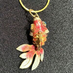 Articulated Cloisonné Enamel Goldfish Pendant